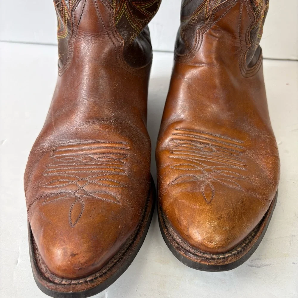 Vintage 1970s 1980s Nocona Cowboy Boots Brown Mens Size 9E 4782